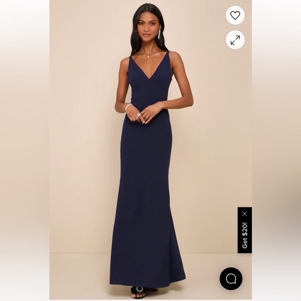 Lulus Melora Navy Blue Sleeveless Maxi Dress - M - NWT